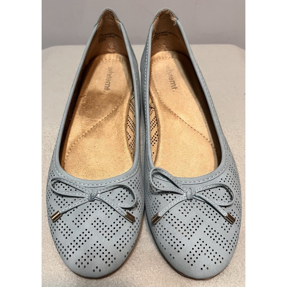 Cliffs By White Mountain Women's Size 10M Blue Perforated Ballet‎ Flat Karen